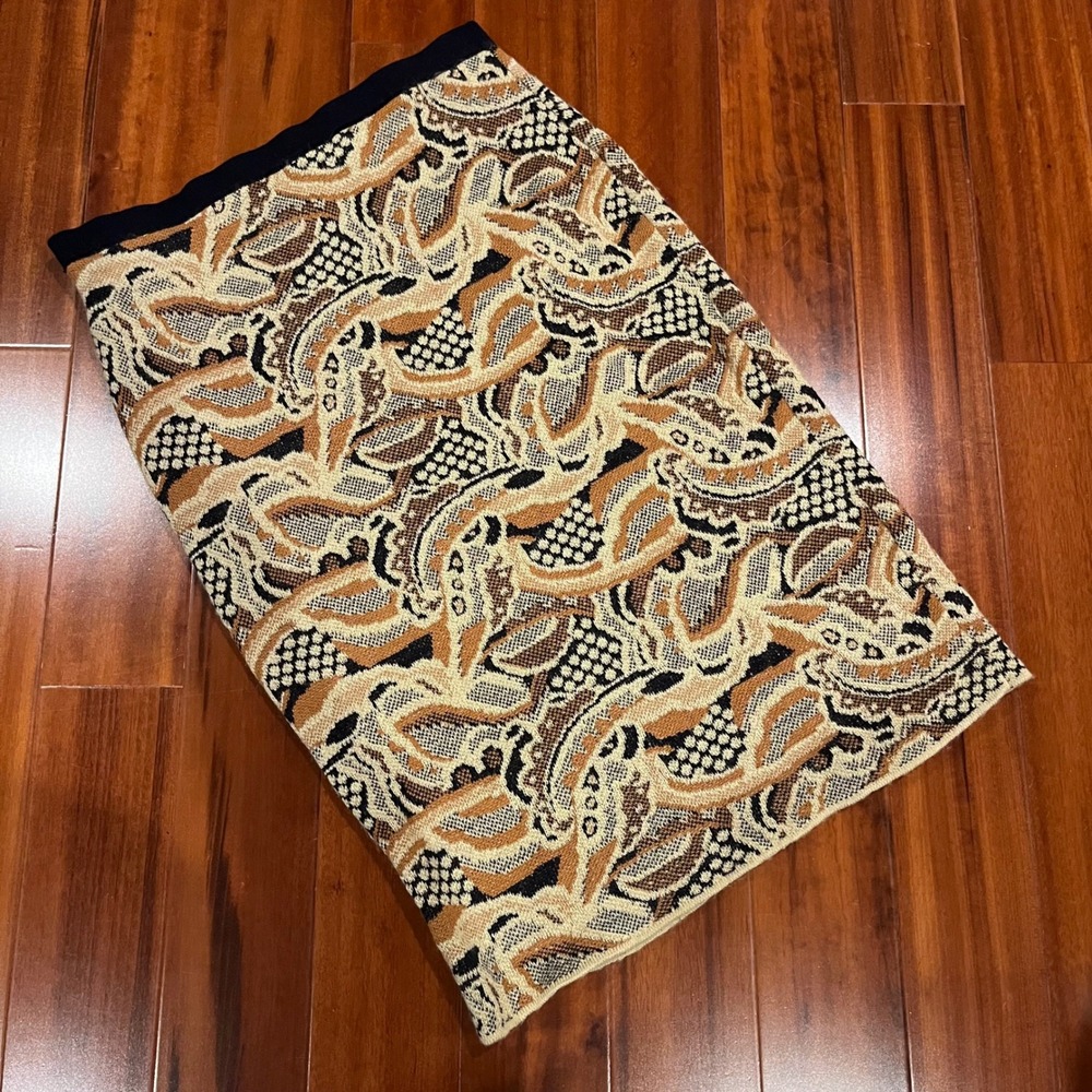 Sparrow Anthropologie Skirt Cashmere Mohair Acrylic Stretch Brown‎ Multi Boho XS